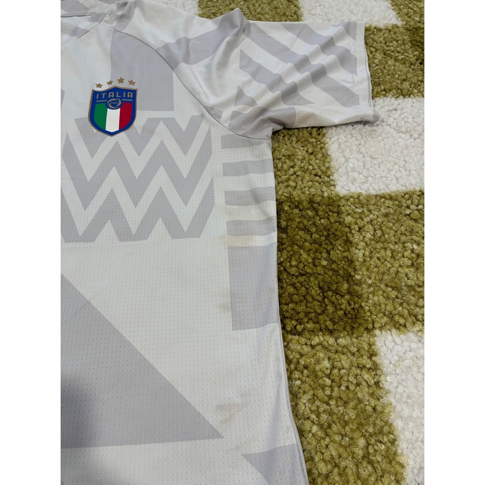 Puma Italy FIGC Soccer Jersey Mens XL White Grey Geometric DryCell Training Top - Picture 5 of 9